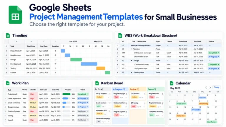 Google Sheets Project Management Templates for Small Businesses