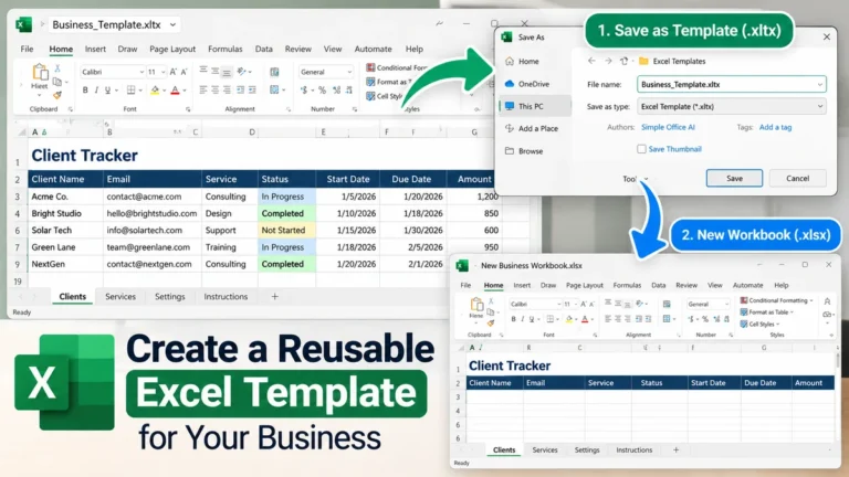 How to Create a Reusable Excel Template for Your Business