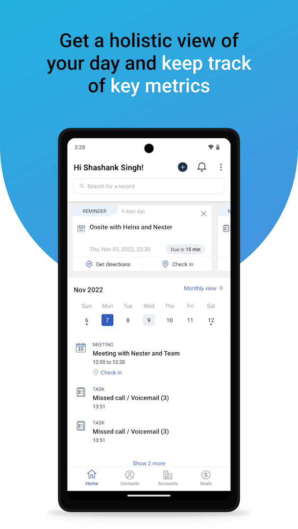 Freshsales CRM contacts and sales interface
